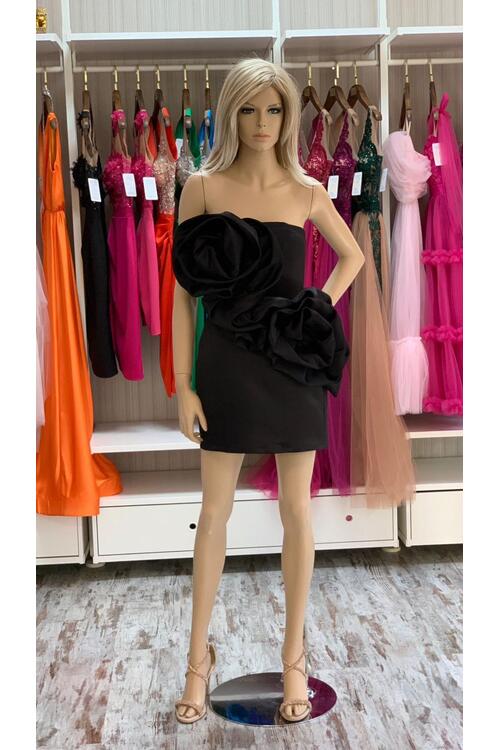 Rochia Rosa Scurta Negru