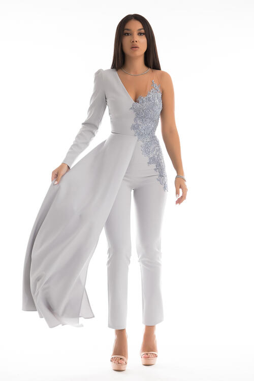 Salopeta Alison Gri-bleu